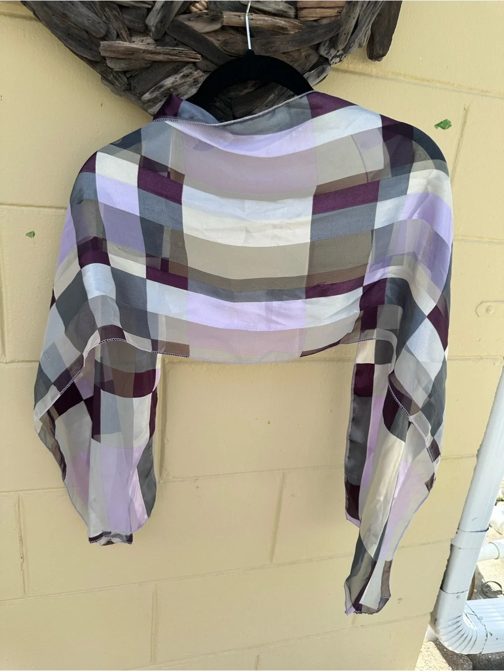 Lightweight Patterned Women's Scarfs - Purple & Brown
